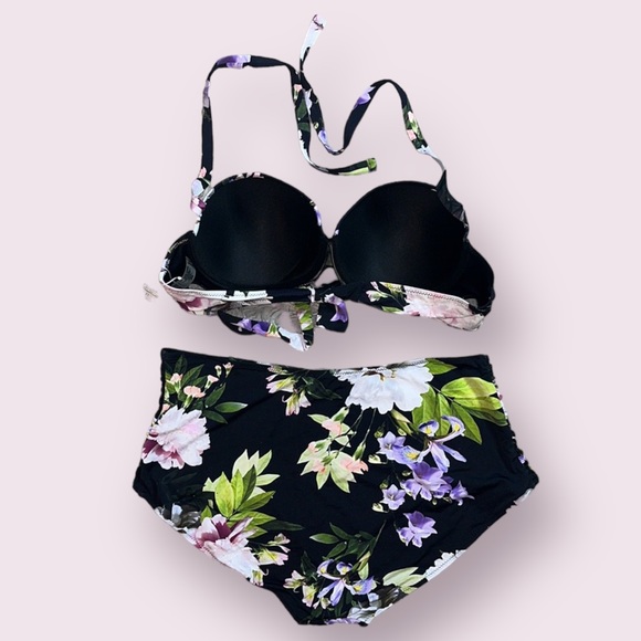 Coastal Waves Bikini Swimsuit 2pc Floral Tropical 2X New - Picture 3 of 9
